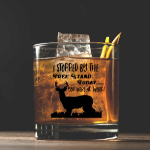 Funny Deer Hunting Tree Stand Sports Outdoor Whisky Glas