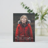 Funny Define Naughty 3 Kerstmis Feestdagenkaart (Staand voorkant)