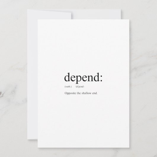 Funny definition: Dependeren Kaart (Voorkant)