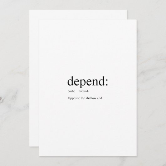 Funny definition: Dependeren Kaart (Voorkant / Achterkant)