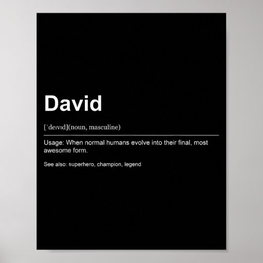 Funny Definition Quote For The Name David _  Poster (Voorkant)