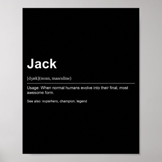 Funny Definition Quote For The Name Jack _  Poster (Voorkant)