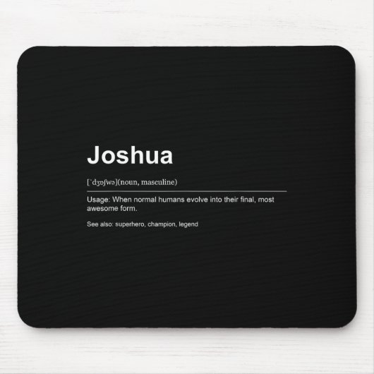 Funny Definition Quote For The Name Joshua _ Muismat (Voorkant)