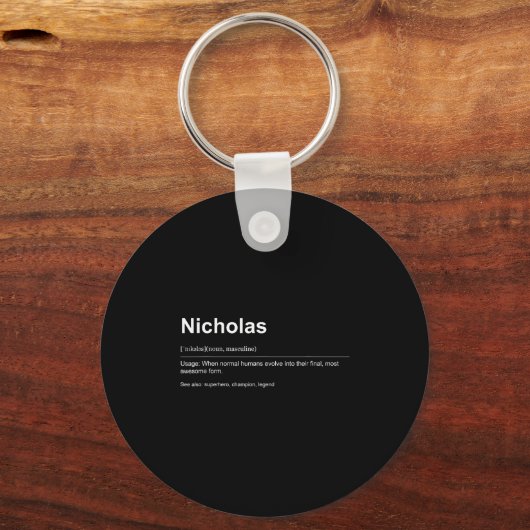 Funny Definition Quote For The Name Nicholas _ Sleutelhanger (Voorkant)