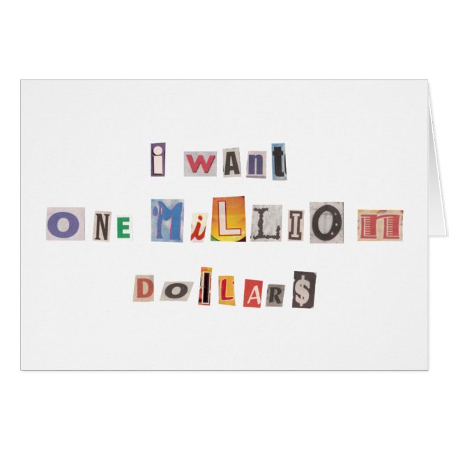 Funny demand for money Ransom Note Collage (Voorkant Horizontaal)