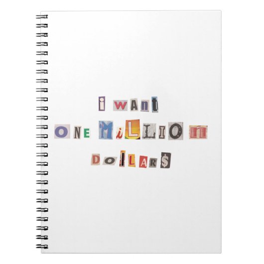 Funny demand for money Ransom Note Collage Notitieboek (Voorkant)