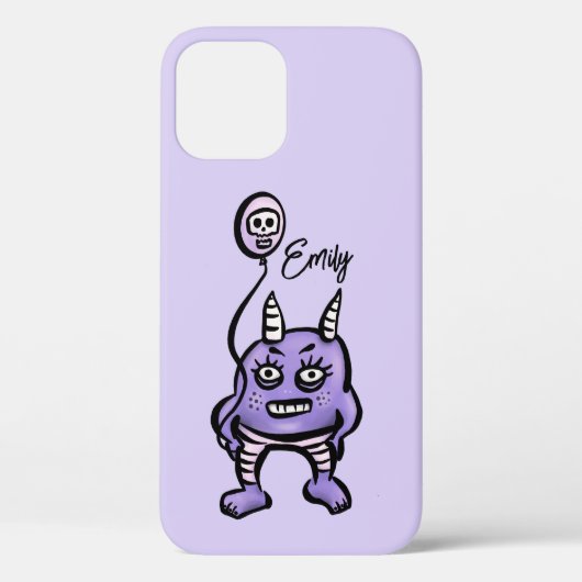 Funny Demon Paars Cute Whimsigoth Name Case-Mate iPhone Case (Achterkant)