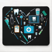 Funny Dental Dentist Tool Heart Muismat (Voorkant)