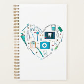 Funny Dental Dentist Tool Heart Planner (Voorkant)