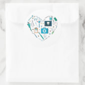 Funny Dental Dentist Tool Heart Ronde Sticker (Tas)