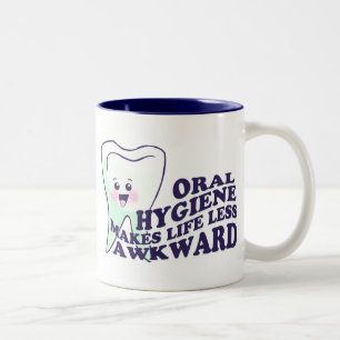 Funny Dental Hygienist Tweekleurige Koffiemok