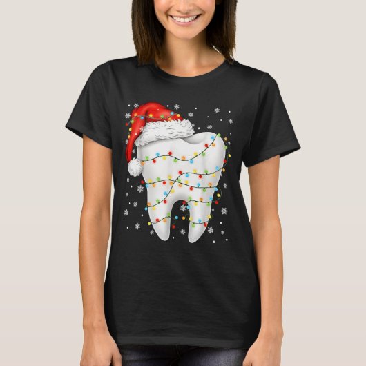 Funny Dental Tooth Pjs Pajamas Christmas Xmas Men T-shirt (Voorkant)