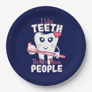 Funny Dentist - als Teeth Beter dan mensen Papieren Bordje