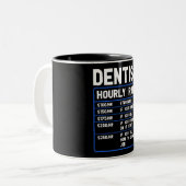 Funny Dentist Hourly Rate Two-Tone Coffee Mok (Voorkant links)