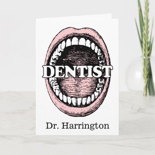 Funny Dentist nom personnalisé carte de voeux (Devant)