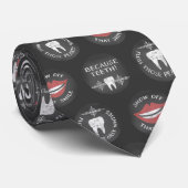 Funny Dentist Pattern - Cute Dental Hygienist Stropdas (Opgerold)