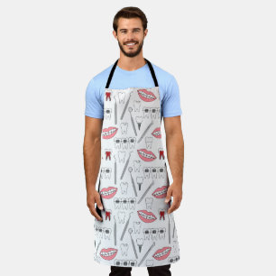 Funny Dentist Pattern Over Print Schort