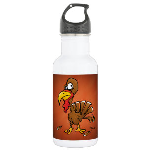 Funny Derp Turkey Cartoon Waterfles