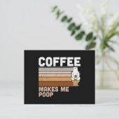 Funny Design Coffee Makes Me Poop Aankondigingskaart (Staand voorkant)