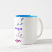 Funny Design on Coffee and Chaos Tweekleurige Koffiemok (Voorkant rechts)