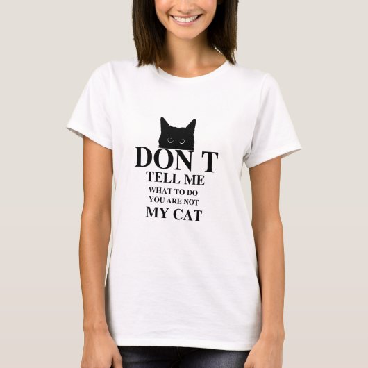 funny design to cat text | Playful  Outline to cat T-shirt (Voorkant)