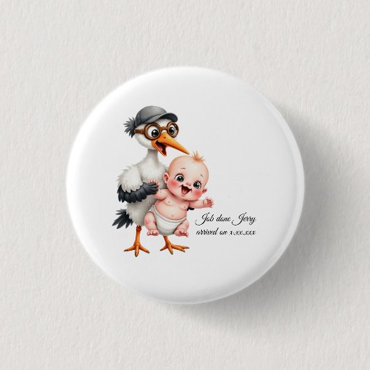 Funny designed sticker buttons baby shower adjust (Voorkant)
