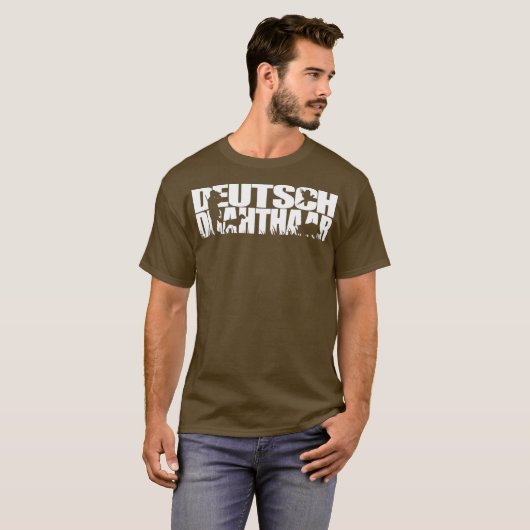 Funny Deutsch Drahthaar dog giftHund T-shirt (Voorkant volledig)
