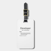Funny Developers Gift Developer Definition Gift Bagagelabel (Voorkant verticaal)