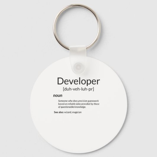 Funny Developers Gift Developer Definition Gift Sleutelhanger (Voorkant)