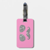 Funny Diamond Mustache met bril Bagagelabel (Achterkant verticaal)