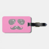 Funny Diamond Mustache met bril Bagagelabel (Achterkant horizontaal)