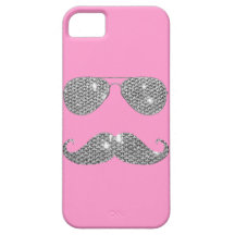 Funny Diamond Mustache met bril