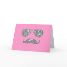 Funny Diamond Mustache met bril