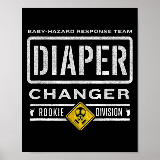 Funny Diaper Changer Duty - Expecting Baby New Dad Poster (Voorkant)