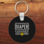 Funny Diaper Changer Duty - Expecting Baby New Dad Sleutelhanger (Voorkant)