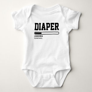 Funny Diaper laden alsjeblieft wacht op Baby Bodys Romper
