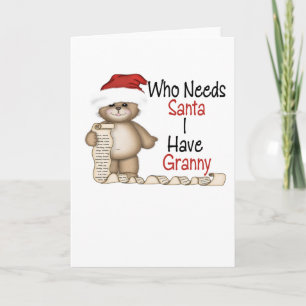 Funny die behoefte heeft aan Santa Granny Feestdagen Kaart