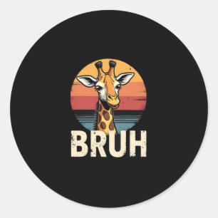 Funny dier giraffe meme gezicht feestelijke Kerst Ronde Sticker