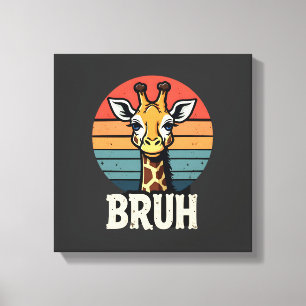 Funny dier giraffe meme gezicht festieve kerst t-s canvas afdruk