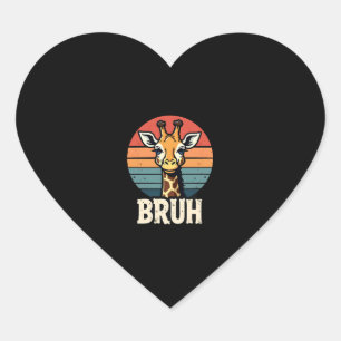 Funny dier giraffe meme gezicht festieve Kerst T-s Hart Sticker