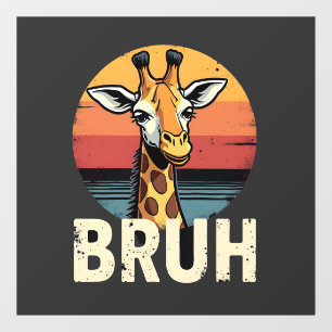 Funny dier giraffe meme gezicht festieve Kerst T-s Raamsticker