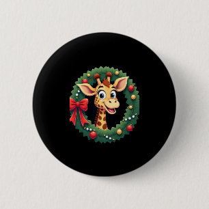 Funny dier giraffe meme gezicht festieve kerst T-s Ronde Button 5,7 Cm