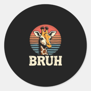 Funny dier giraffe meme gezicht festieve kerst T-s Ronde Sticker