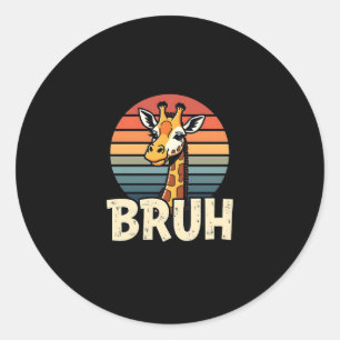 Funny dier giraffe meme gezicht festieve kerst T-s Ronde Sticker