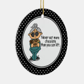 Funny Diet Humor kerstversiering Keramisch Ornament (Rechts)