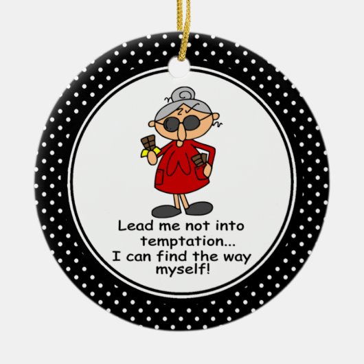 Funny Diet Humor kerstversiering Keramisch Ornament (Voorkant)