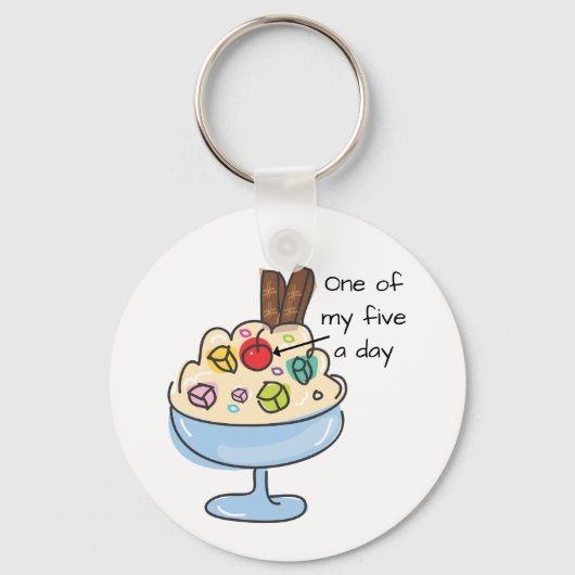 Funny Diet Quote Ice Cream Sundae Sleutelhanger (Voorkant)