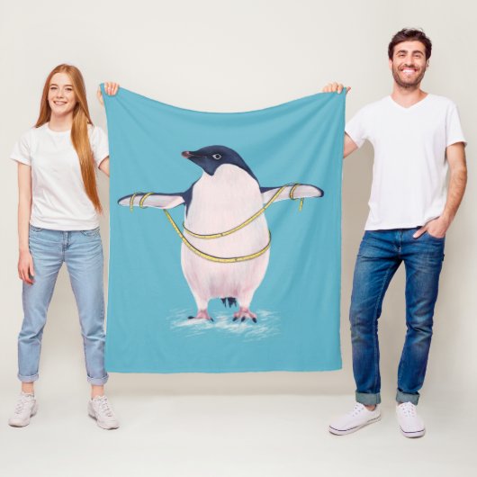 Funny Dieting Penguin Fleece Deken (In situ)