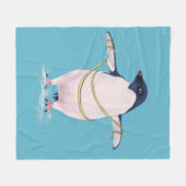 Funny Dieting Penguin Fleece Deken (Voorkant (Horizontaal))