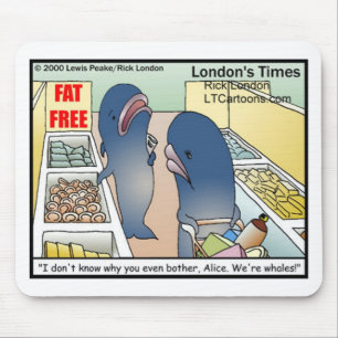Funny Dieting Whales T - shirts Mokken Kaarten en  Muismat